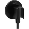 Image de hansgrohe, Système de douche, HG Raccord mural FixFit S avec support de douche noir mat