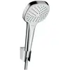 Image de hansgrohe, Pommeau de douche, Croma Select E   Ensemble de support de douche 110 Vario, EcoSmart, avec flexibles de douche de 125 (3 Types de jets, 8 l/min)