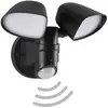 Image de Telefunken, Éclairage d'extérieur, LED Sensor Projecteur extérieur IP44 2x10W 1000 lm 4000 K neutre H 160 mm noir (1000 lm, IP44)