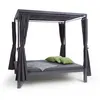 Image de Chaise longue de jardin - blumfeldt Senator Lounge - Transat - 2 personnes - Bain de soleil - 4 rideaux latéraux - Acier - Toile de polyester - Gris