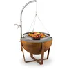 Image de Braséro de jardin - blumfeldt Fire Globe - Foyer de terrasse - Grill barbecue suspendue Ø60cm - Charbon ou Bois - Acier effet rouille