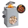 Image de Braséro de jardin - blumfeldt Monolith - Foyer de terrasse - Barbecue - Pare-étincelle - Charbon ou bois - Pierre artificielle blanche