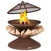 Image de Braséro de jardin - blumfeldt Aguilera - Foyer de terrasse - Grille barbecue Ø65cm - Pare-étincelles - Charbon ou bois - Rouille