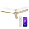 Image de Ventilateur de plafond Klarstein Smart en bois massif 178 cm, télécommande + contrôle par app, marron