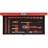 Image de Gedore Red, Clé à douille + douilles, Jeu de douilles 1/4 32 pièces dans un coffret métallique de haute qualité