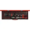 Image de Gedore Red, Clé à douille + douilles, red R46004049 Jeu de douilles 1/4"+1/2" 49 pièces (1/2")