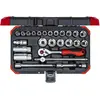 Image de Gedore Red, Clé à douille + douilles, Jeu de clés à douille SW624mm (10 mm, 11 mm, 12 mm, 13 mm, 14 mm, 15 mm, 16 mm, 17 mm, 18 mm, 19 mm, 20 mm, 21 mm, 22 mm, 23 mm, 24 mm, 6 mm, 7 mm, 8 mm, 9 mm)