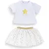 Image de Corolle Mc Ensemble Jupe & T-Shirt Ivoire & Or