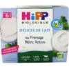 Image de HiPP Délices de Lait au Fromage Blanc Nature Sucré dès 6 Mois Bio Pots x 4