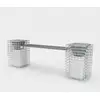 Image de Banc de jardin 2 colonnes à fleurs - 200 x 62 x 42 ( L x H x P) MW 5 x 5 cm galvanisé à chaud, avec revêtement recyclé en anthracite