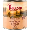 Image de 6x800g Purizon Adult boeuf Black Angus, dinde, patates douces - Pâtée pour chien