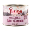Image de 6x200g Purizon Adult filet de poulet, dinde, saumon - Pâtée pour chat