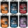Image de Wild Freedom Adult 6 x 400 g recette sans céréales - lot mixte II (2 x poulet, 2 x saumon, boeuf, canard)