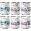 Image de Little Wolf of Wilderness 6 x 800 g pour chiot - Lot mixte Junior : 4 x canard & veau, 2 x poulet & saumon