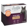 Image de 12x85g Sterilised Bouchées Saumon, carottes Sachets fraîcheur Smilla pour chat