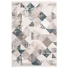 Image de Tapis Géométrique à Franges "Akropolis II" Gris & Bleu 120 x 180 cm