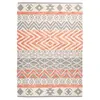 Image de Tapis Effet 3D à Poils Courts "Ethnie" Gris & Orange 200 x 290 cm