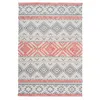 Image de Tapis Jacquard à Poils Courts "Ethnie" Gris & Orange 120 x 170 cm