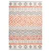 Image de Tapis Effet 3D à Poils Courts "Ethnie" Gris & Orange 80 x 150 cm