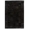 Image de Tapis Patchwork en Cuir Fait Main "Voila" Noir 120 x 170 cm