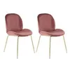 Image de Lot de 2 chaises design "charlize" 90cm rose & or
