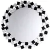 Image de Miroir Mural Design "Mosaic" 80cm Argent & Noir
