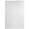 Image de Tapis Shaggy Géométrique "Vivica" Blanc & Bleu Gris 80 x 250 cm