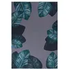 Image de Tapis Imprimé à Poils Courts "Tropical" Noir & Vert 130 x 190 cm