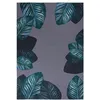 Image de Tapis Imprimé à Poils Courts "Tropical" Noir & Vert 80 x 150 cm