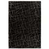 Image de Tapis Géométrique à Poils Longs "Bijou" Noir & Or 200 x 290 cm