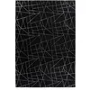 Image de Tapis Géométrique à Poils Longs "Bijou" Noir & Argent 160 x 230 cm