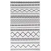 Image de Tapis Tissé Imprimé à Poils Plats "Maya IV" Blanc & Noir 160 x 230 cm