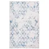 Image de Tapis Tissé Imprimé Vintage "Peron IV" Blanc & Bleu 120 x 180 cm