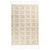 Image de Tapis Bohème Tissé Fait à la Main "Bohist" Crème & Kaki 120 x 180 cm