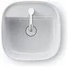 Image de Duravit, Lavabo, Vasque à poser Zencha sans robinetterie avec bloc de robinetterie 420x420mm blanc (420 mm, 420 mm)