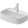 Image de Duravit, Lavabo, Vasque à poser Zencha sans robinetterie avec bloc de robinetterie 550x390mm blanc sdm (390 mm, 550 mm)
