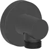 Image de Duravit, Système de douche, Coude de raccordement mural rosace ronde noir mat