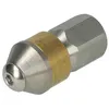Image de vhbw buse nettoyeur tuyaux compatible avec Kränzle jet haute pression - acier inoxydable, filetage interne 1/8, Rotatif, or / argenté