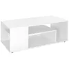 Image de ML-Design Table Basse de Salon Blanc 110x50x41 cm, MDF, Table Spacieuse avec 4 Étagères