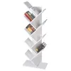 Image de Étagère bibliothèque à livres forme d'arbre 8 niveaux en bois mélamine blanc