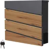 Image de ML-Design Boîte aux Lettres Murale 37x37x11 cm, Anthracite/Façade Noir avec Aspect Bois,
