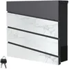 Image de ML-Design Boîte aux Lettres Murale 37x37x11 cm, Anthracite/ Façade Imitation Marbre Blanc,