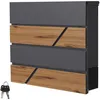 Image de ML-Design Boîte aux Lettres Murale 37x37x11 cm, Anthracite / Façade Aspect Bois, Acier,