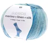 Image de Laine à chaussette Superba Merino + Linen + Silk 4 fils - 100 gr - Rico Design(...) - Bleu (004 - Swimmingpool)