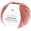 Image de Pelote de Laine à Chaussettes Superba Cashmeri Luxury Socks 4 fils - 100g - Rico Design(...) - Rouge (014 - corail)