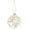 Image de Boule de Noël en verre feuillage doré Ø 8 cm