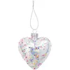 Image de Boule de Noël coeur en verre 10 x 8 cm