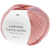Image de Pelote de Laine à Chaussettes Superba Cashmeri Luxury Socks 4 fils - 100g - Rico Design : Douceur et Luxe pour Vos Pieds(...) - Rose (024 -Rose dégradé)