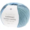 Image de Pelote de Laine à Chaussettes Superba Cashmeri Luxury Socks 4 fils - 100g - Rico Design : Douceur et Luxe pour Vos Pieds(...) - Bleu (025 - Bleu dégradé)