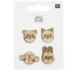 Image de Boutons en Bois Tête d'Animaux X4 de Rico Design(...) - Ours, chat, singe, lapin